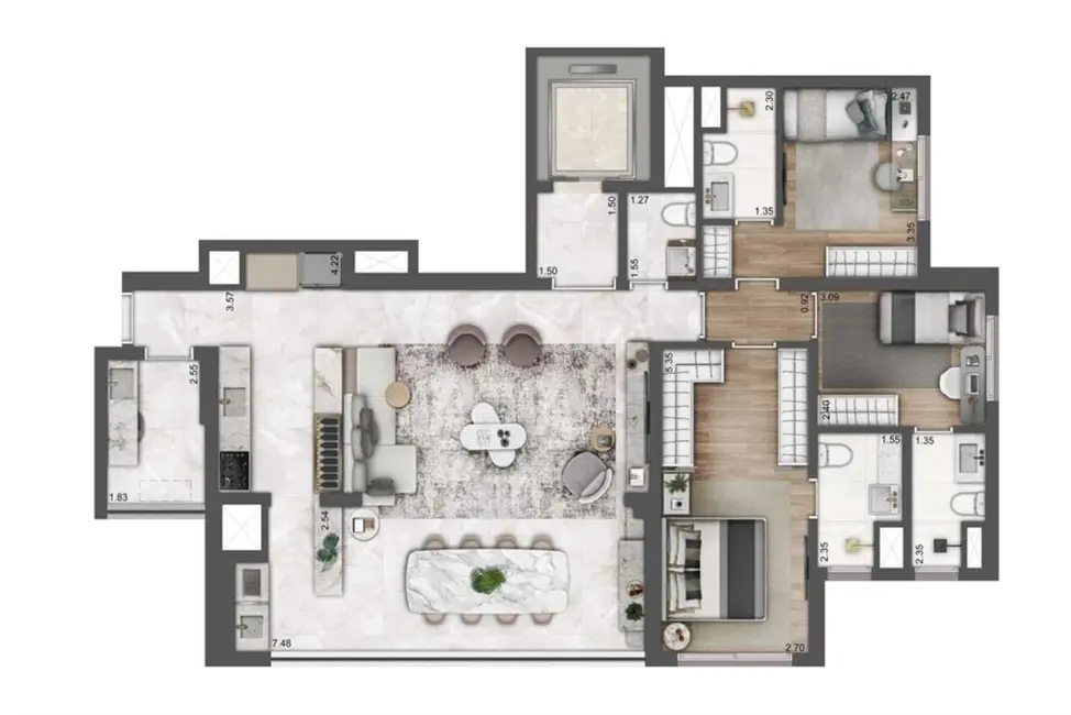 Apartamento com 3 quartos à venda, 123m2 em São Paulo - SP - imagem 5 Foto 5 de Apartamento com 3 quartos à venda, 123m2 em São Paulo - SP
