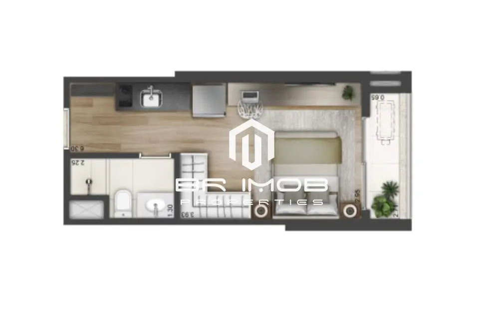 Apartamento com 1 quarto à venda, 23m2 em Brooklin Paulista, São Paulo - SP - imagem 3 Foto 3 de Apartamento com 1 quarto à venda, 23m2 em Brooklin Paulista, São Paulo - SP