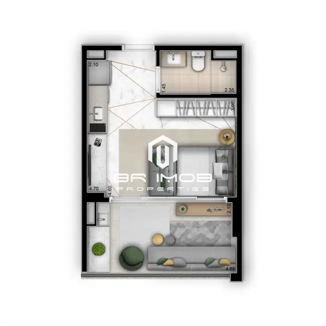 Apartamento com 1 quarto à venda, 35m2 em Moema, São Paulo - SP - imagem 3 Foto 3 de Apartamento com 1 quarto à venda, 35m2 em Moema, São Paulo - SP