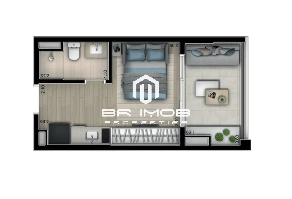 Foto 3 de Apartamento com 1 quarto à venda, 27m2 em Moema, São Paulo - SP