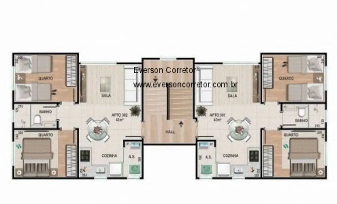 Foto 6 de Apartamento com 2 quartos à venda, 40m2 em Guarani, Belo Horizonte - MG