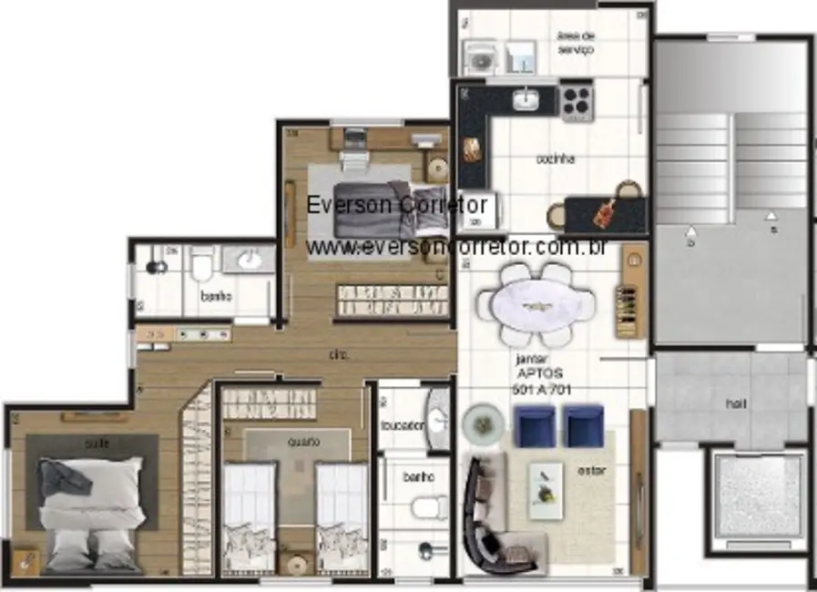 Foto 9 de Apartamento com 3 quartos à venda, 73m2 em Rio Branco, Belo Horizonte - MG