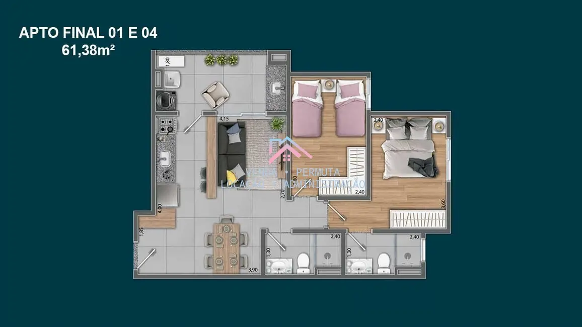 Foto 8 de Apartamento com 2 quartos à venda, 61m2 em Jardim Torres São José, Jundiai - SP