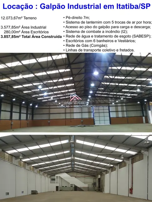 Foto 5 de Armazém / Galpão para alugar, 3858m2 em Distrito Industrial Alfredo Relo, Itatiba - SP