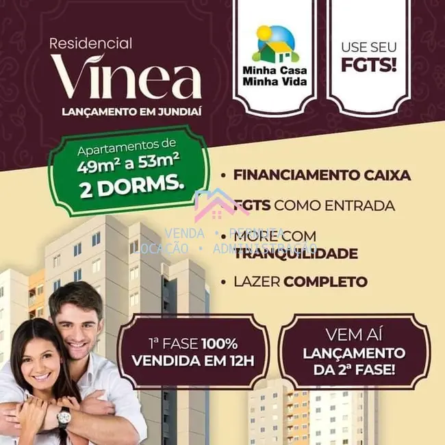 Foto 1 de Apartamento com 2 quartos à venda, 49m2 em Vila Rossi, Jundiai - SP