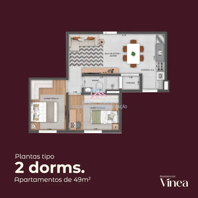 Foto 7 de Apartamento com 2 quartos à venda, 49m2 em Vila Rossi, Jundiai - SP