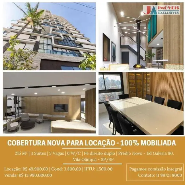 Foto 1 de Cobertura com 3 quartos à venda, 215m2 em Vila Olímpia, São Paulo - SP