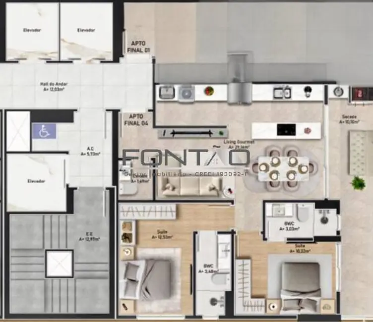 Foto 1 de Apartamento com 2 quartos à venda, 83m2 em Itajai - SC