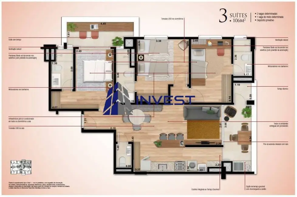 Foto 9 de Apartamento com 2 quartos à venda, 100m2 em Alvinópolis, Atibaia - SP