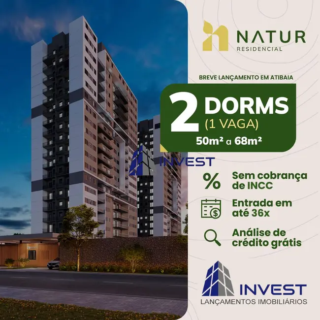 Foto 2 de Apartamento com 2 quartos à venda, 50m2 em Parque das Nações, Atibaia - SP
