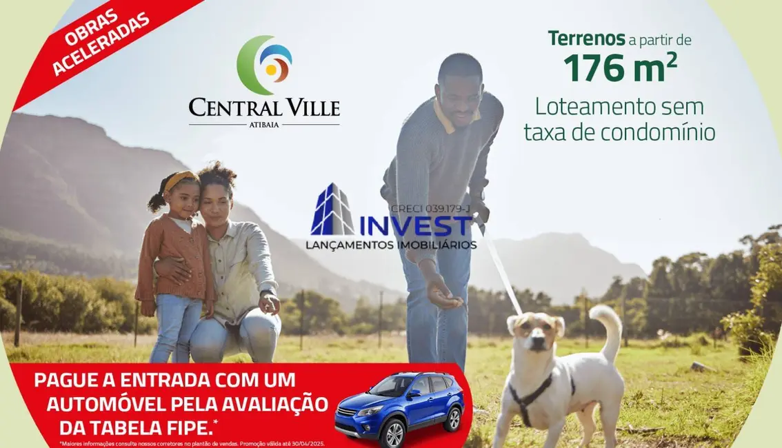 Foto 1 de Terreno / Lote à venda, 176m2 em Atibaia - SP