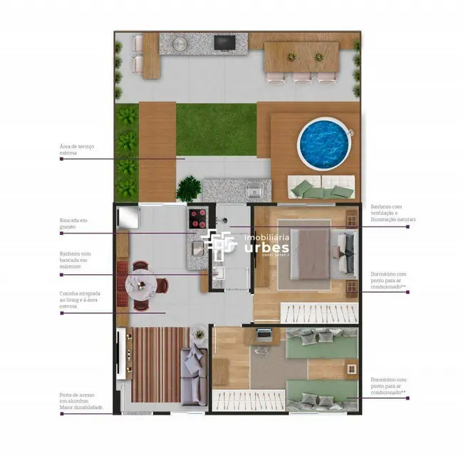 Casa de Condomínio com 2 quartos à venda, 44m2 em Americana - SP - imagem 4 Foto 4 de Casa de Condomínio com 2 quartos à venda, 44m2 em Americana - SP