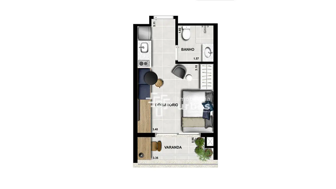 Foto 6 de Apartamento com 1 quarto para alugar, 24m2 em Liberdade, São Paulo - SP