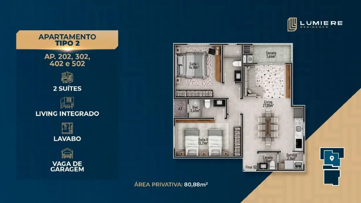Foto 9 de Apartamento com 2 quartos à venda, 96m2 em Centro, Navegantes - SC