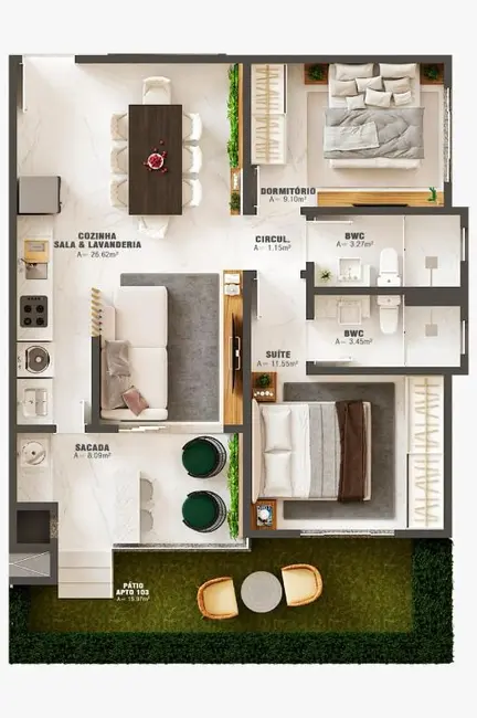Foto 2 de Apartamento com 2 quartos à venda, 73m2 em Gravatá, Navegantes - SC