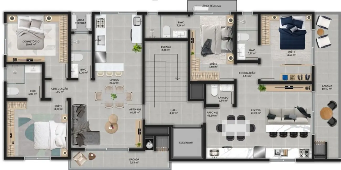 Apartamento com 2 quartos à venda, 86m2 em Centro, Navegantes - SC - imagem 3 Foto 3 de Apartamento com 2 quartos à venda, 86m2 em Centro, Navegantes - SC