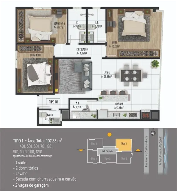 Foto 9 de Apartamento com 3 quartos à venda, 173m2 em Centro, Navegantes - SC
