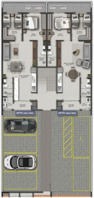 Foto 3 de Apartamento com 2 quartos à venda, 70m2 em Gravatá, Navegantes - SC