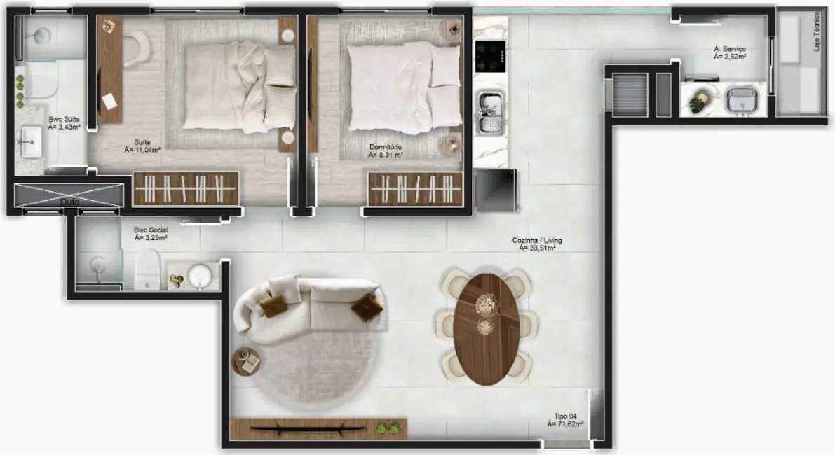 Foto 6 de Apartamento com 2 quartos à venda, 71m2 em Meia Praia, Navegantes - SC