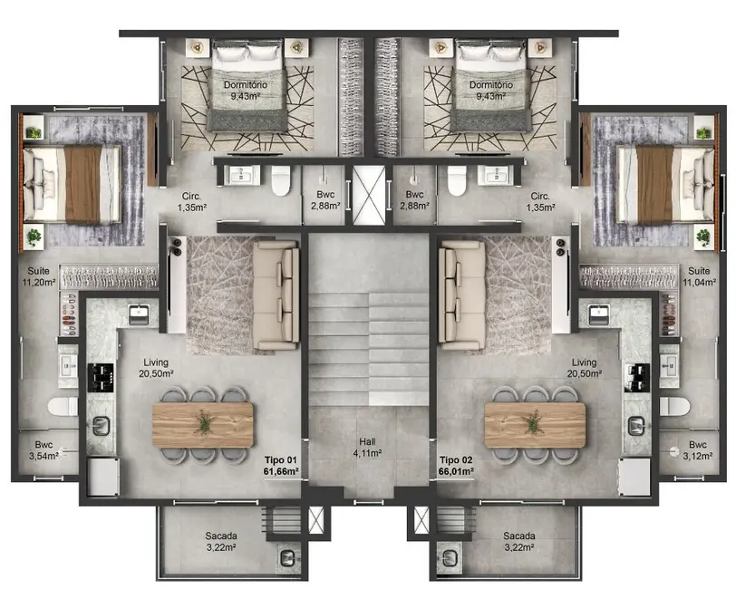 Foto 7 de Apartamento com 2 quartos à venda, 56m2 em Meia Praia, Navegantes - SC