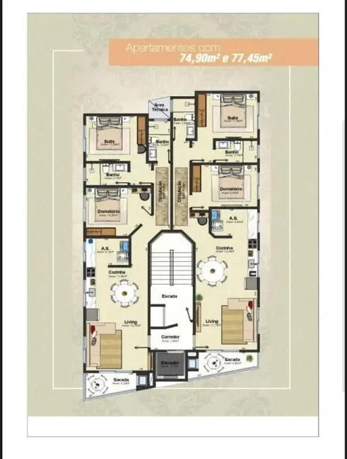 Foto 2 de Apartamento com 2 quartos à venda, 74m2 em Gravatá, Navegantes - SC