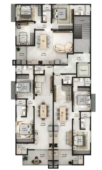 Foto 6 de Apartamento com 2 quartos à venda, 74m2 em Gravatá, Navegantes - SC