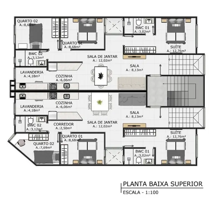 Foto 3 de Apartamento com 3 quartos à venda, 165m2 em Ressacada, Itajai - SC