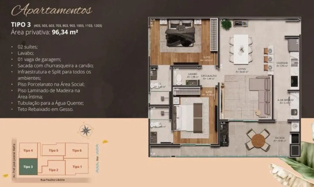 Foto 8 de Apartamento com 2 quartos à venda, 145m2 em Gravatá, Navegantes - SC