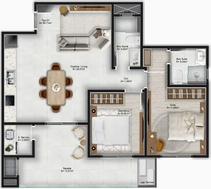 Foto 3 de Apartamento com 2 quartos à venda, 114m2 em Meia Praia, Navegantes - SC