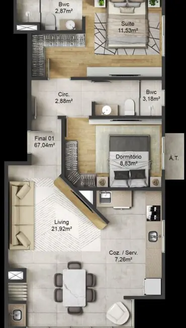 Foto 2 de Apartamento com 2 quartos à venda, 74m2 em Gravatá, Navegantes - SC