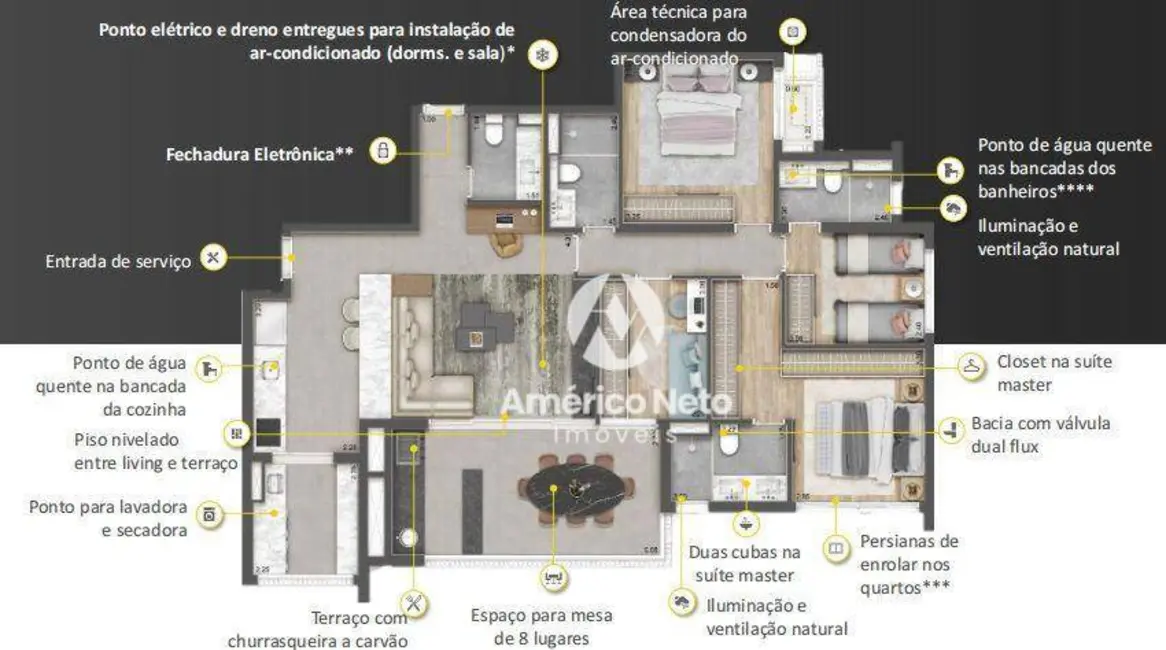 Apartamento com 4 quartos à venda, 132m2 em Vila Gumercindo, São Paulo - SP - imagem 6 Foto 6 de Apartamento com 4 quartos à venda, 132m2 em Vila Gumercindo, São Paulo - SP