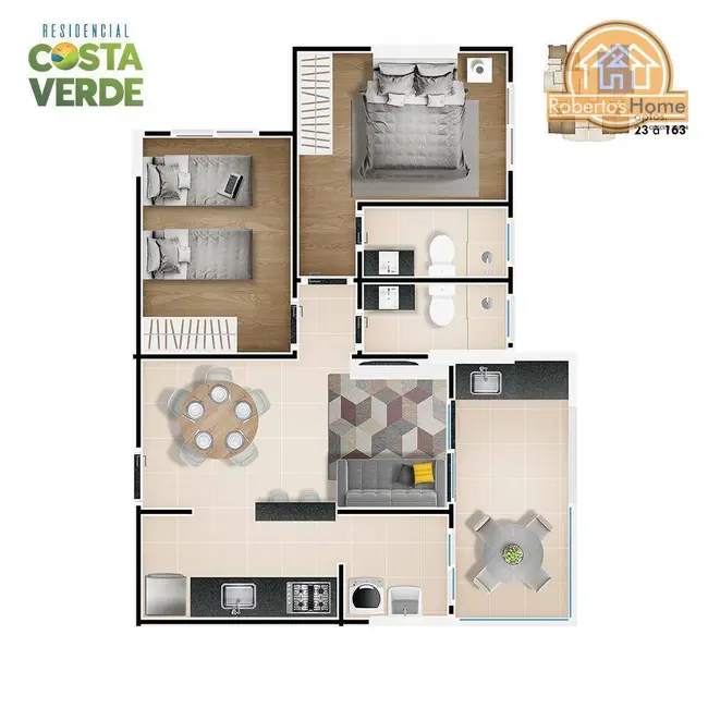 Foto 4 de Apartamento com 2 quartos à venda, 70m2 em Mongagua - SP