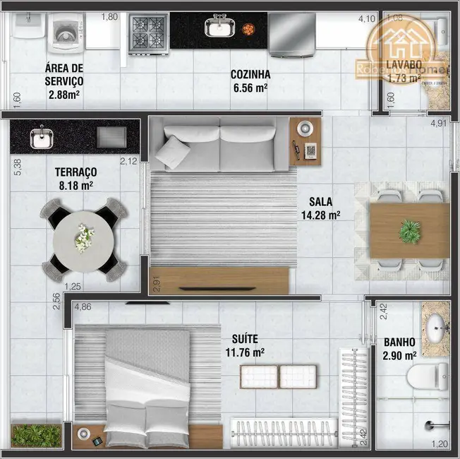 Apartamento com 1 quarto à venda, 54m2 em Praia Grande - SP - imagem 8 Foto 8 de Apartamento com 1 quarto à venda, 54m2 em Praia Grande - SP