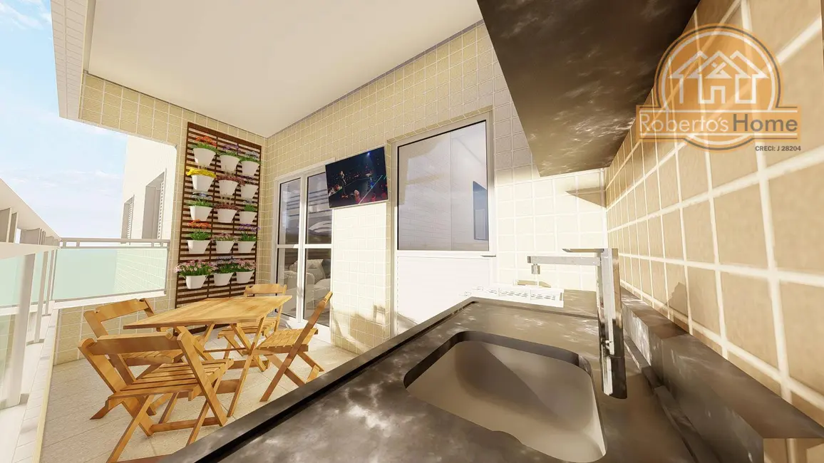 Foto 3 de Apartamento com 1 quarto à venda, 48m2 em Caiçara, Praia Grande - SP