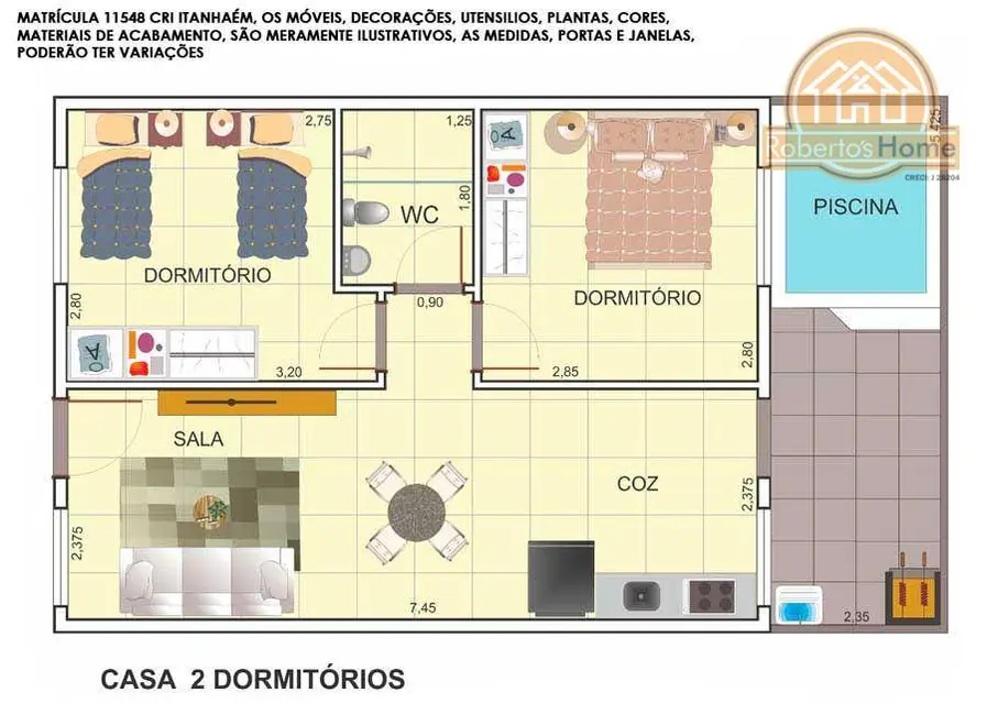 Foto 7 de Casa de Condomínio com 2 quartos à venda em Itanhaem - SP