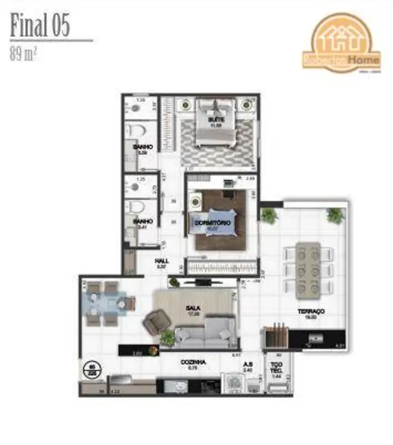 Apartamento com 2 quartos à venda, 89m2 em Praia Grande - SP - imagem 4 Foto 4 de Apartamento com 2 quartos à venda, 89m2 em Praia Grande - SP
