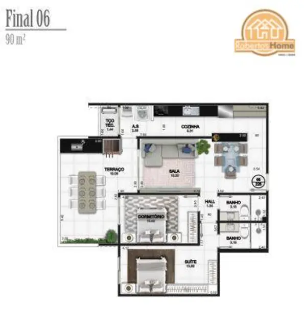Apartamento com 2 quartos à venda, 89m2 em Praia Grande - SP - imagem 8 Foto 8 de Apartamento com 2 quartos à venda, 89m2 em Praia Grande - SP