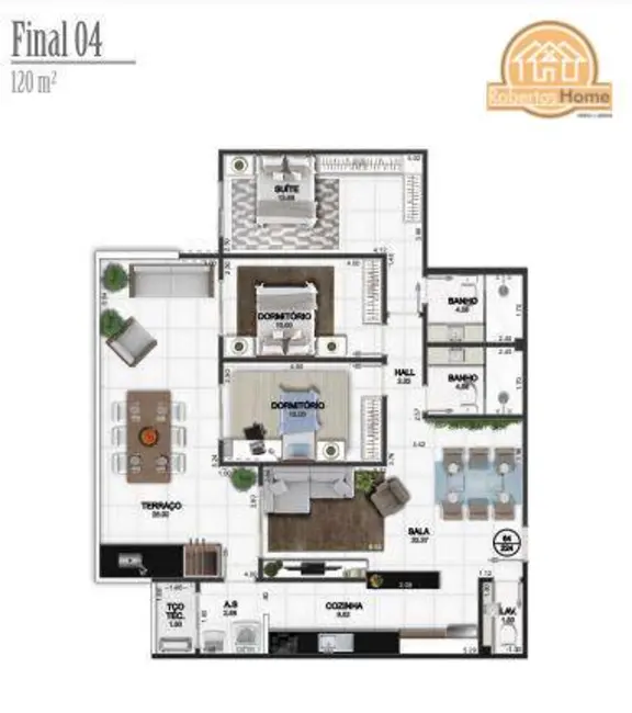 Apartamento com 2 quartos à venda, 89m2 em Praia Grande - SP - imagem 7 Foto 7 de Apartamento com 2 quartos à venda, 89m2 em Praia Grande - SP