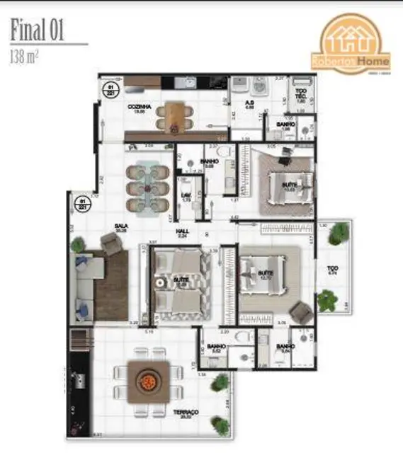Apartamento com 2 quartos à venda, 89m2 em Praia Grande - SP - imagem 5 Foto 5 de Apartamento com 2 quartos à venda, 89m2 em Praia Grande - SP