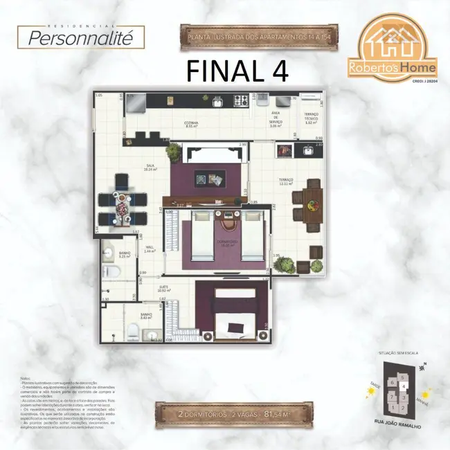 Foto 8 de Apartamento com 3 quartos à venda, 106m2 em Aviação, Praia Grande - SP