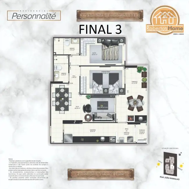 Foto 7 de Apartamento com 3 quartos à venda, 106m2 em Aviação, Praia Grande - SP