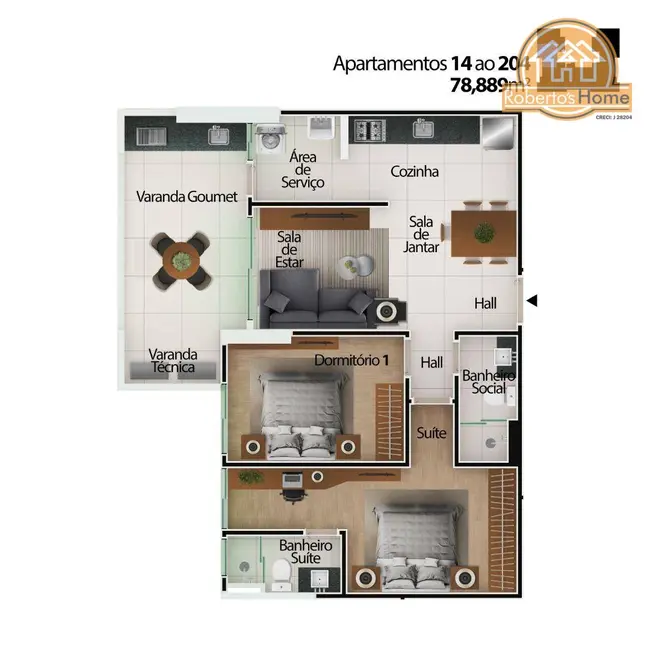 Foto 8 de Apartamento com 2 quartos à venda, 78m2 em Centro, Mongagua - SP