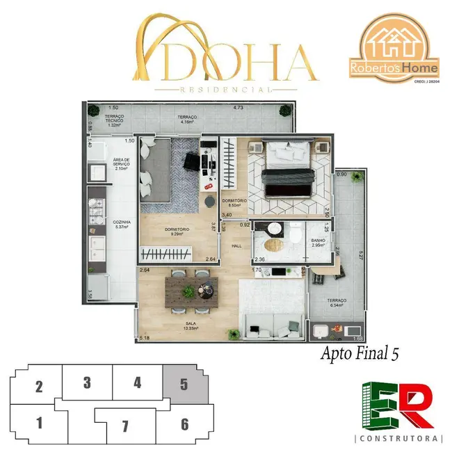 Foto 5 de Apartamento com 2 quartos à venda, 61m2 em Boqueirão, Praia Grande - SP