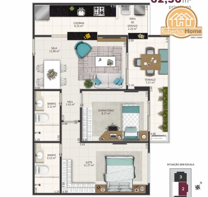 Apartamento com 2 quartos à venda, 62m2 em Praia Grande - SP - imagem 4 Foto 4 de Apartamento com 2 quartos à venda, 62m2 em Praia Grande - SP