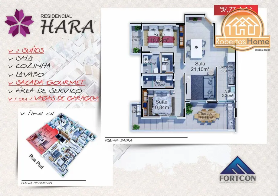Foto 5 de Apartamento com 2 quartos à venda, 76m2 em Tupi, Praia Grande - SP