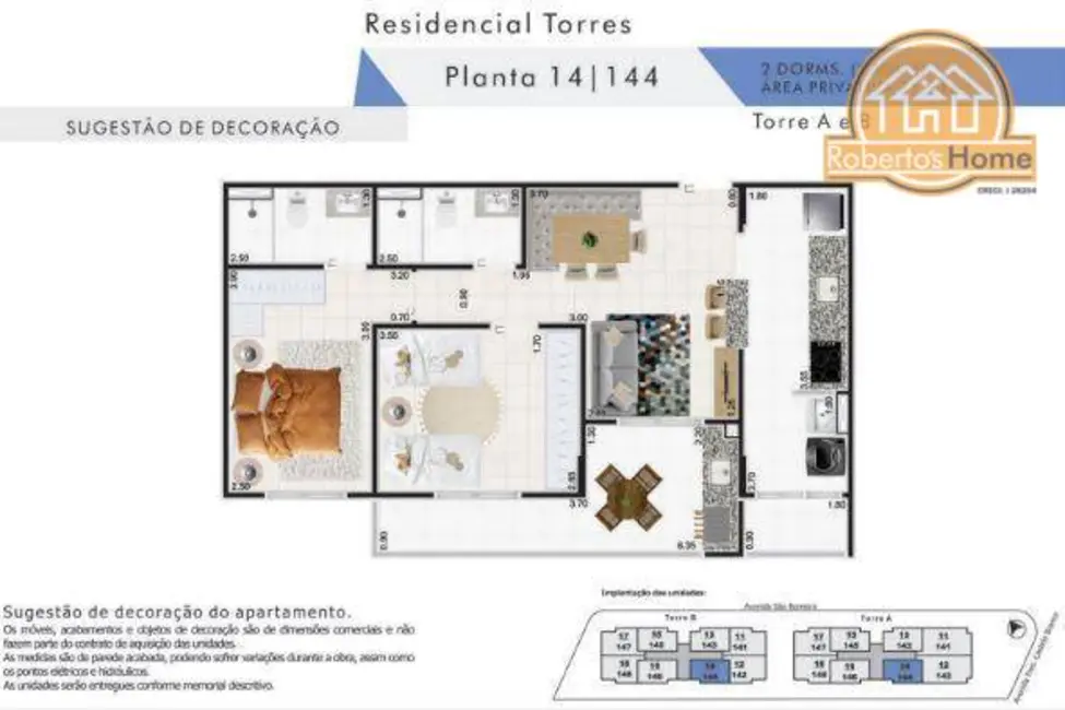 Foto 4 de Apartamento com 2 quartos à venda, 71m2 em Praia Grande - SP