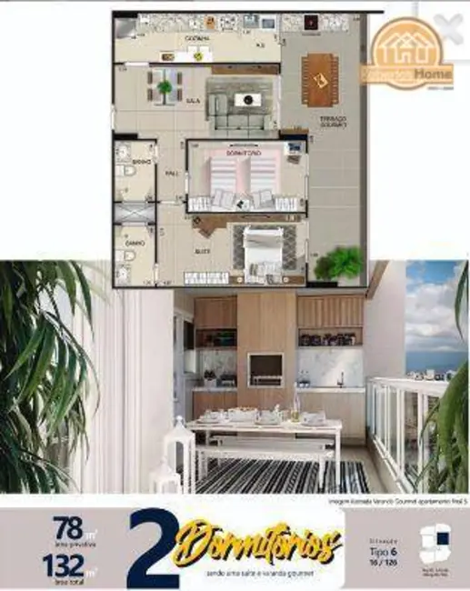 Apartamento com 2 quartos à venda, 70m2 em Aviação, Praia Grande - SP - imagem 7 Foto 7 de Apartamento com 2 quartos à venda, 70m2 em Aviação, Praia Grande - SP
