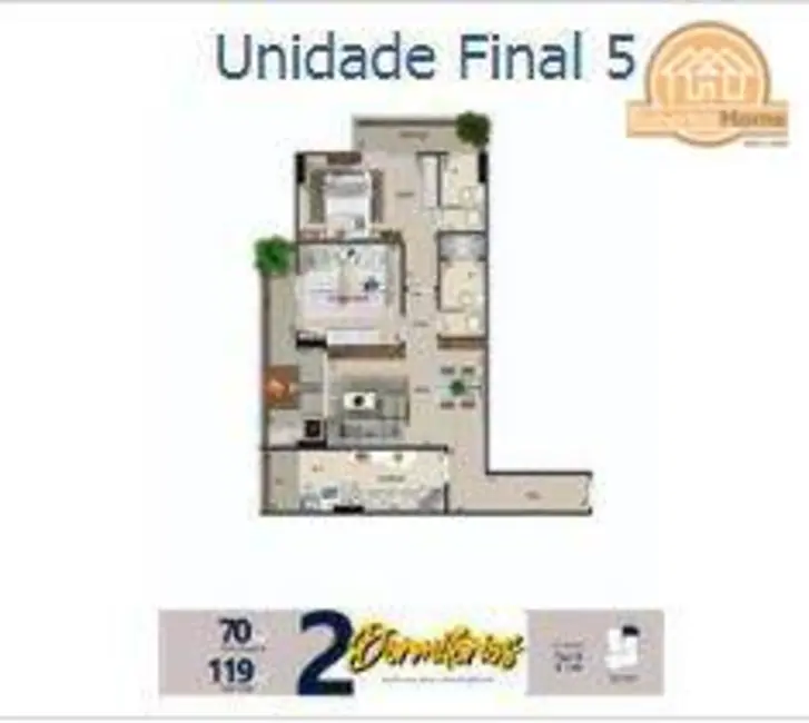 Apartamento com 2 quartos à venda, 70m2 em Aviação, Praia Grande - SP - imagem 6 Foto 6 de Apartamento com 2 quartos à venda, 70m2 em Aviação, Praia Grande - SP