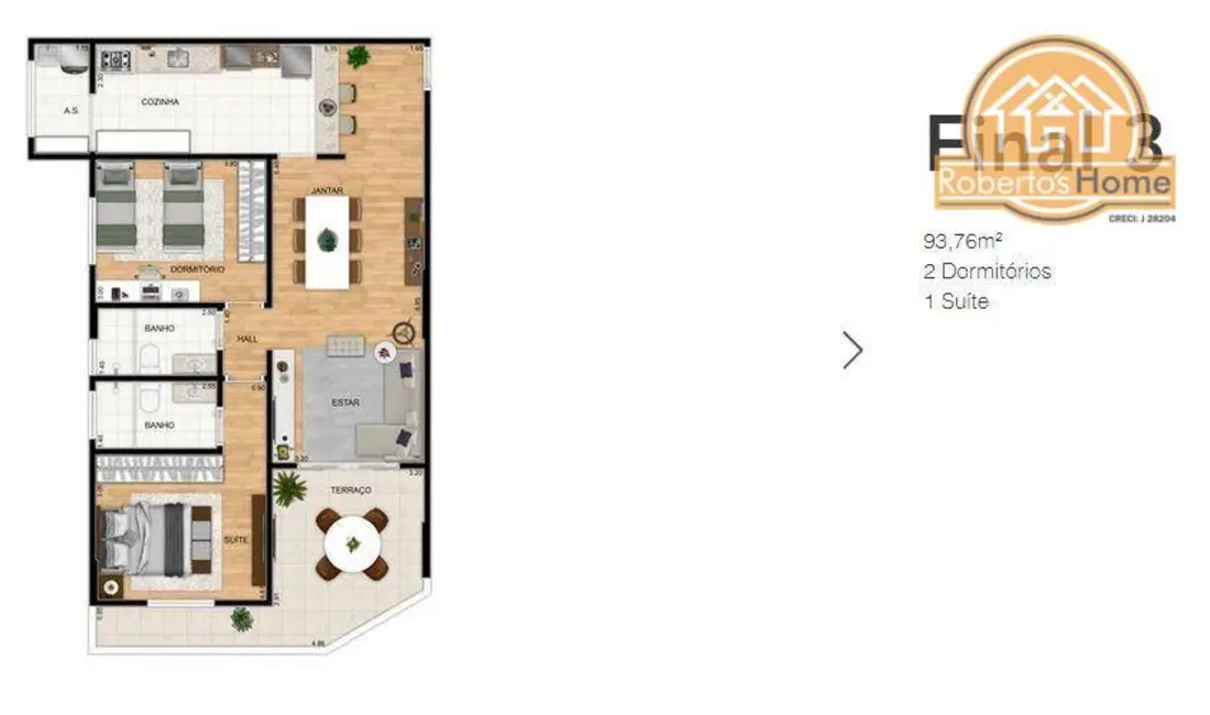 Foto 5 de Apartamento com 1 quarto à venda, 53m2 em Aviação, Praia Grande - SP