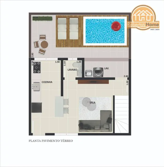 Foto 7 de Loft / Flat com 2 quartos à venda, 67m2 em Mongagua - SP